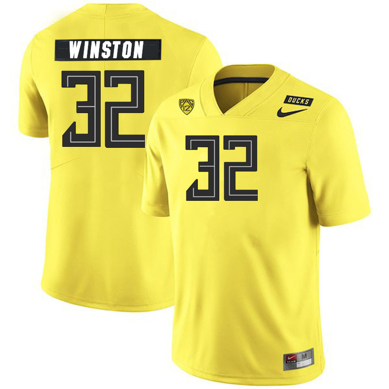 Men #32 Emar'rion Winston Oregon Ducks College Football Jerseys Stitched Sale-Yellow - Click Image to Close